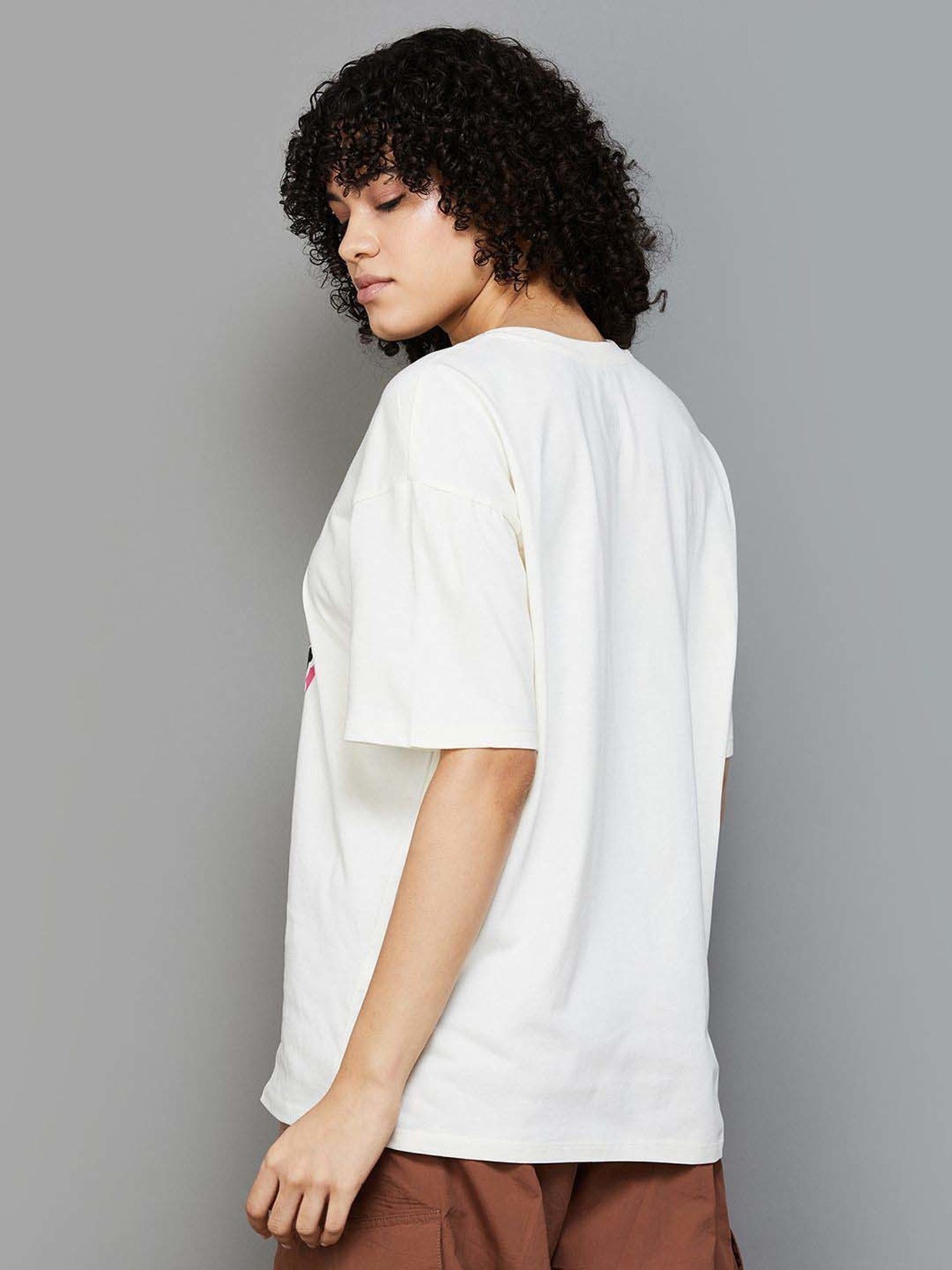 SmileyWorld White Cotton Printed T-Shirt