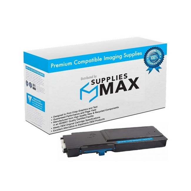 SuppliesMAX Compatible Replacement for Dell C3760DNF/C3765DNF Cyan Toner Cartridge (9000 Page Yield) (331-8424)
