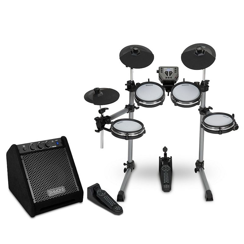 LyxJam 8-Piece Electronic Drum Kit, Professional Drum Set with Real Mesh Fabric, 448 Preloaded Sounds, 70 Songs, 15-Song Recording Capacity, Choke,Rim,Edge Capability & Kick Pad, Drum Sticks Included