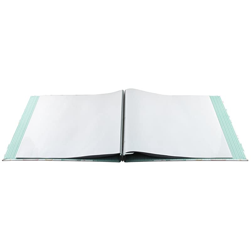 MBI 12.5x13.5 Inch Baby Scrapbook Album with 12x12 Inch Pages with Photo Opening, Green Circle Design (860073)