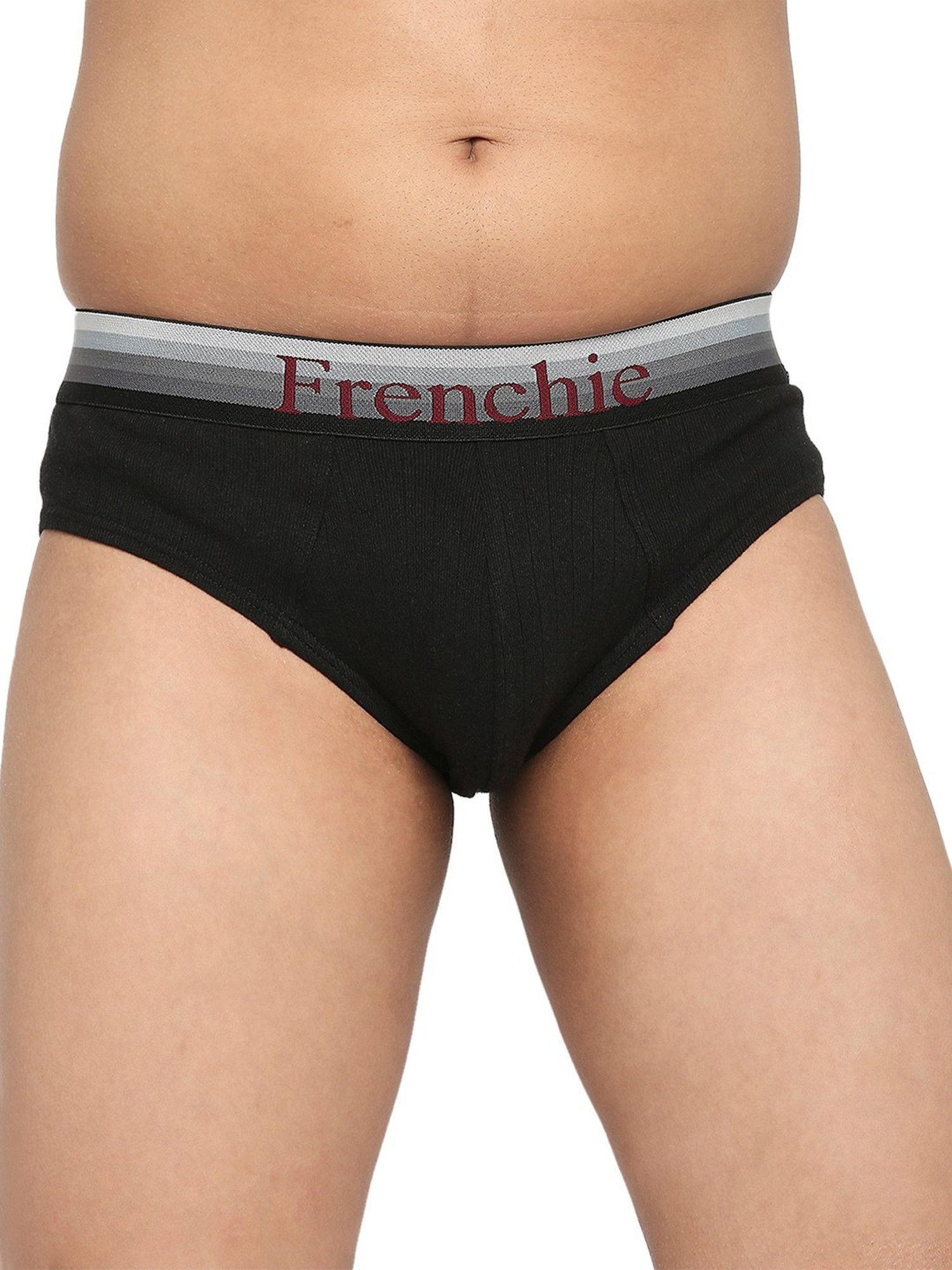 Frenchie Kids Black & Wine Solid Briefs (Pack Of 2)