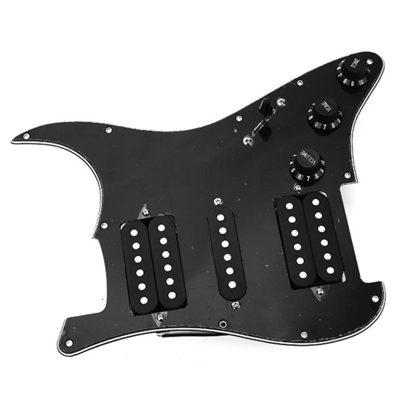 Black Wired Plate Pickguard Humbuckers for HSH Guitar