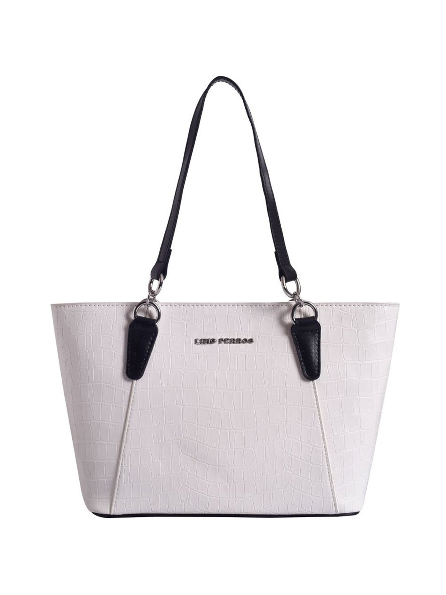 Lino Perros Off-white Textured Medium Tote Handbag