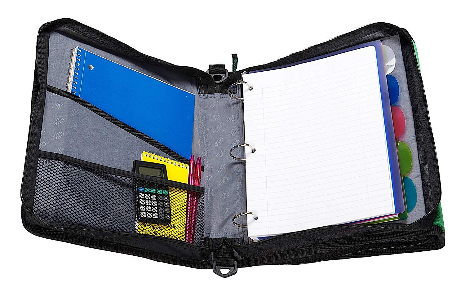 Case-it Z-Binder Two-in-One 1.5-Inch D-Ring Zipper Binders, Red, Z-176-RED