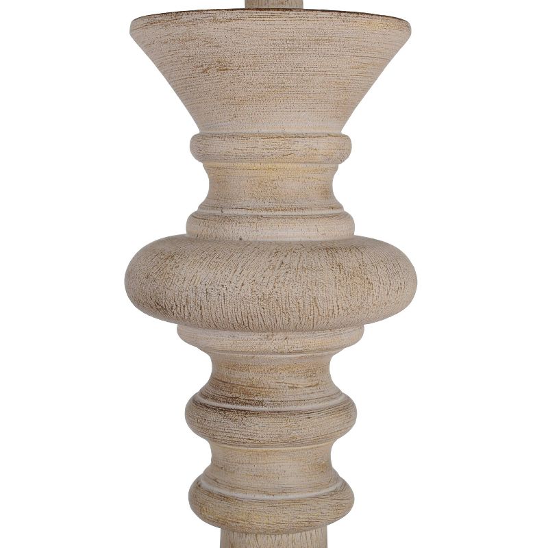 Distressed Resin Floor Lamp Washed Wood - Decor Therapy