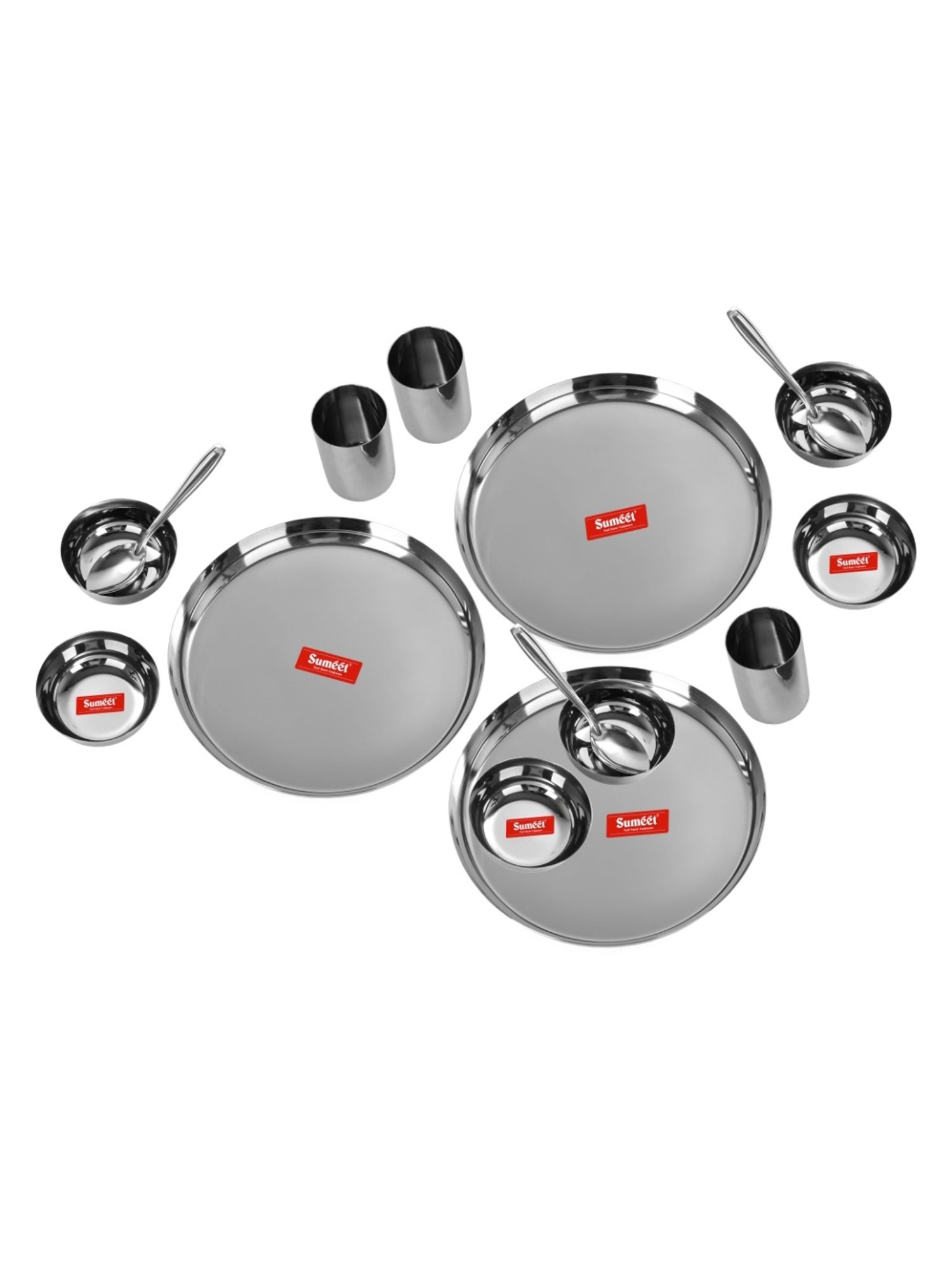 Cello White & Rust Glass Dinner Set