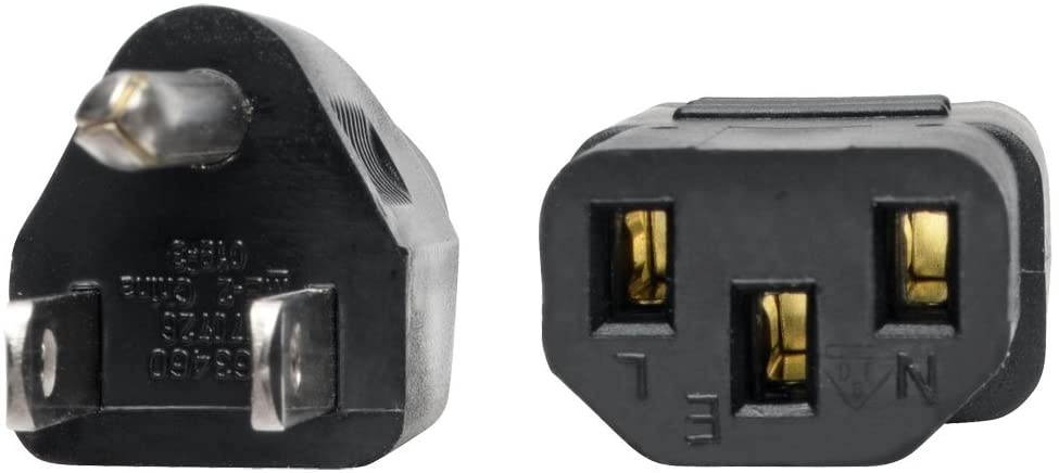 Tripp Lite Standard Computer Power Cord 10A,18AWG (NEMA 5-15P to IEC-320-C13) 10-ft.(P006-010)