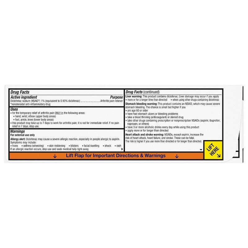 Voltaren Diclofenac Sodium Topical Arthritis Pain Relief Gel Tube - 3.5 oz (Pack of 2)