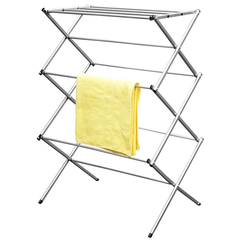 Sunbeam 3 Tier Rust-Proof Enamel Coated Steel Collapsible Clothes Drying Rack, Grey