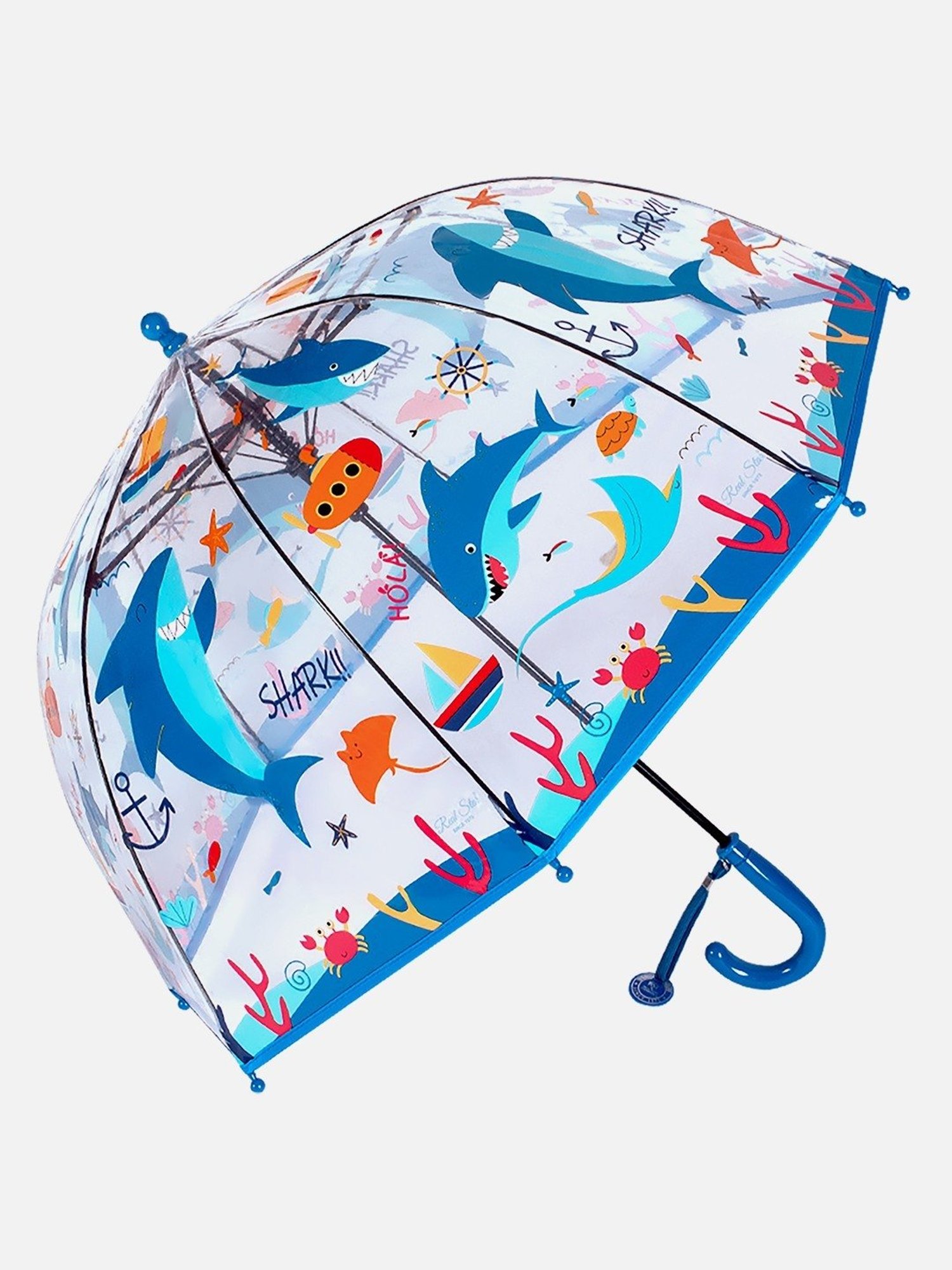 Little Surprise Box Blue Polyester Printed 2 Fold Umbrella