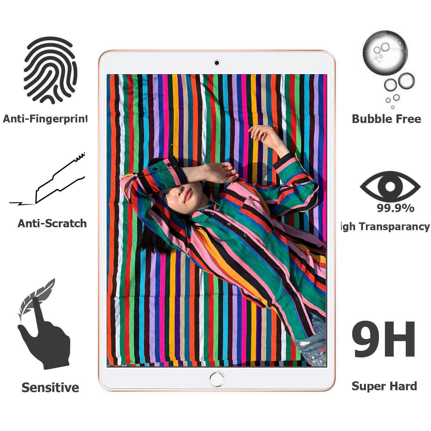 [2 Pack] EpicGadget Glass Screen Protector for 2019 iPad Air 10.5"/iPad Pro 10.5, Ultra HD Clear Anti Bubble Anti Scratch 9H Hardness Tempered Glass Screen Film for 10.5?inch iPad air (2019 Released)