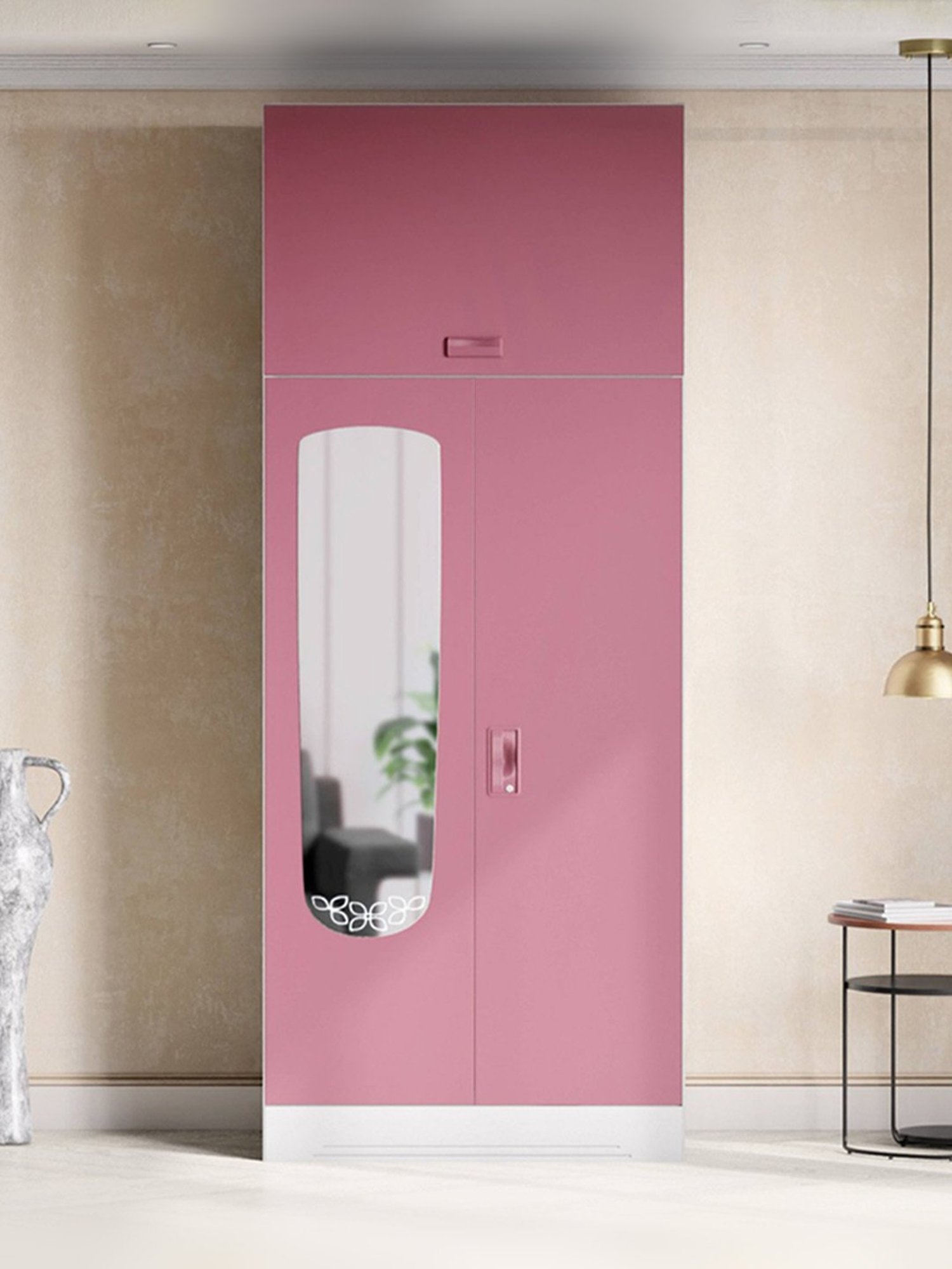 Godrej Interio Ewa Brown Engineered Wood 4 Door Wardrobe