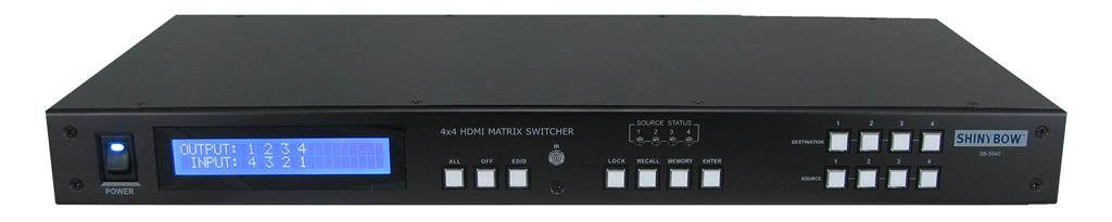Shinybow - SB-5645LCM - 4x4 HDMI Matrix Routing Switcher with full EDID Managment/Learning