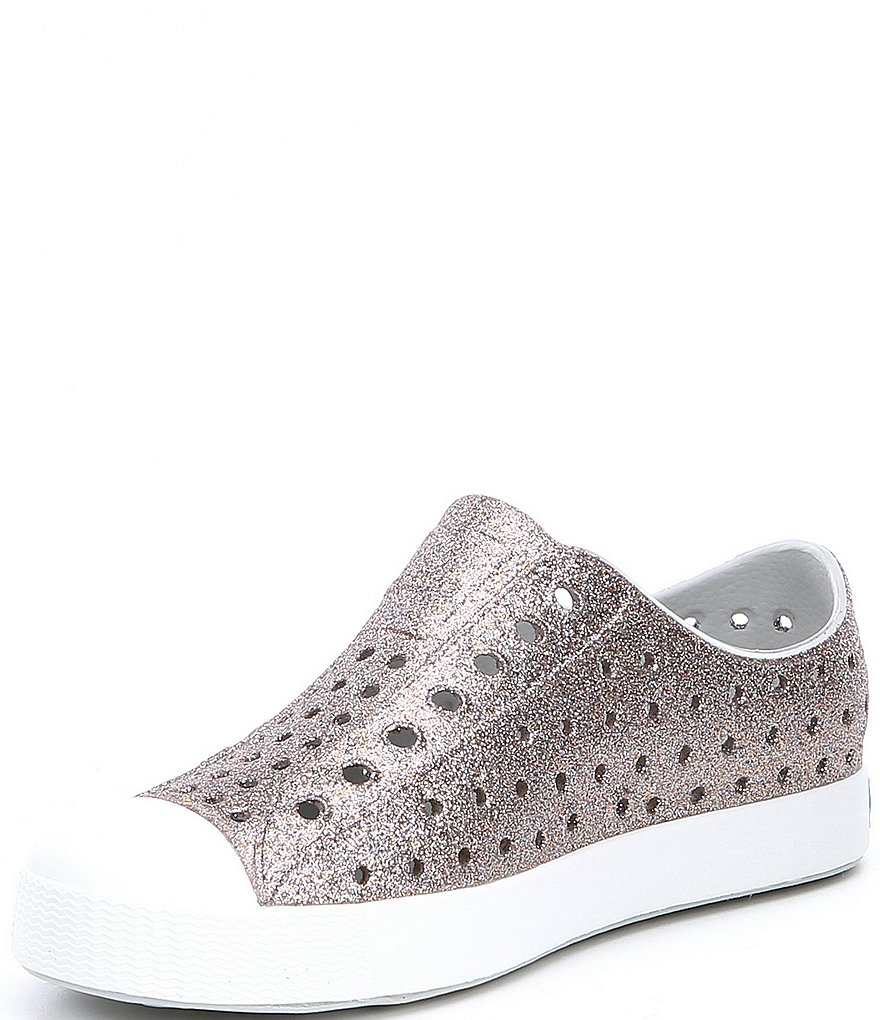 Native Girls' Jefferson Bling Glitter Perforated Slip-On Sneakers (Toddler)