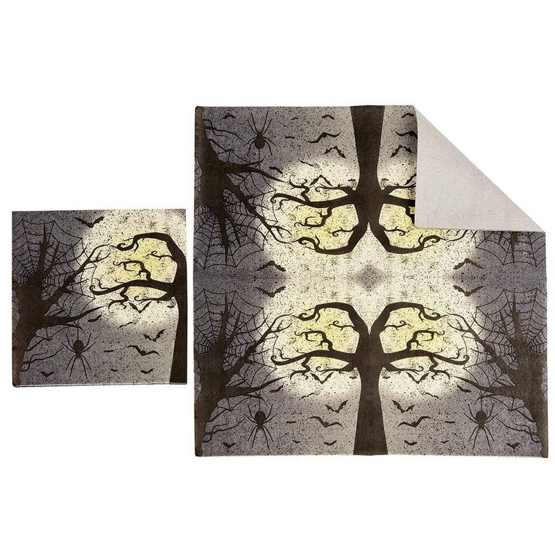 Blue Panda 144 Piece Full Moon Halloween Disposable Party Supplies Serves 24 - Plate, Napkin, Cup & Cutlery