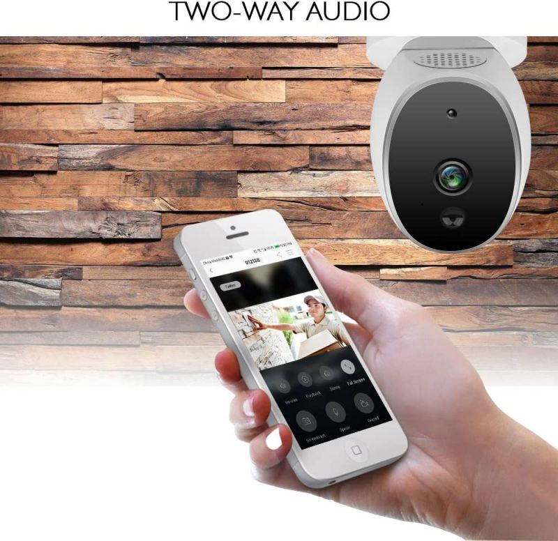 AKASO WiFi Security Camera, HD 720P Rechargeable Wireless IP Camera,Two-Way Audio,Night Vision,PIR Motion Detection, Indoor/Office/Home Surveillance/Baby Monitor, Powered by Batteries (Hawkeye 1)