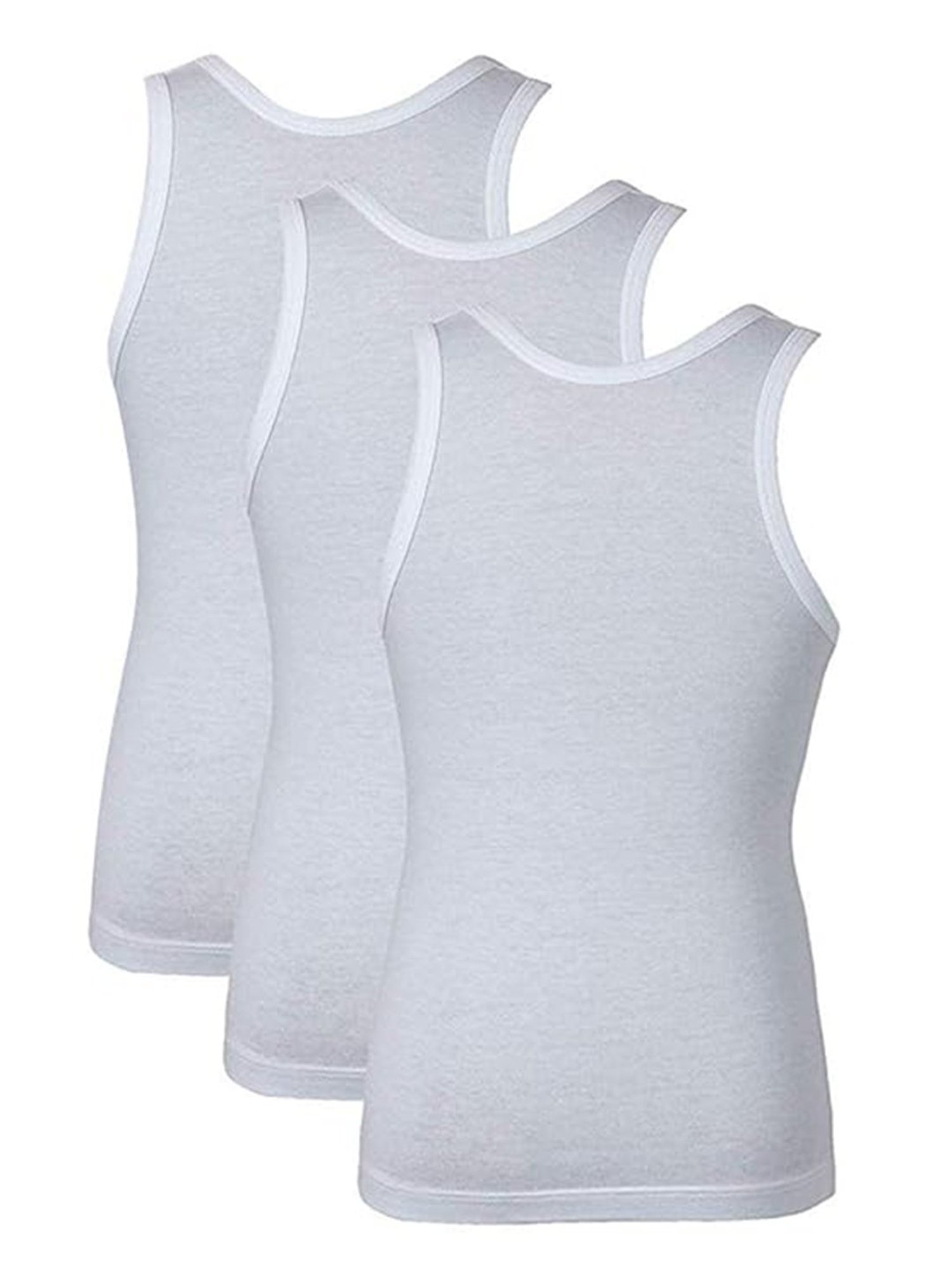 Bodycare Kids Grey Solid Vest (Pack Of 3)
