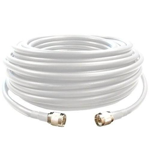 75' SureCall 400 Coaxial Cable with N-Male Connectors (White Seventy Five Feet Coax Cables)