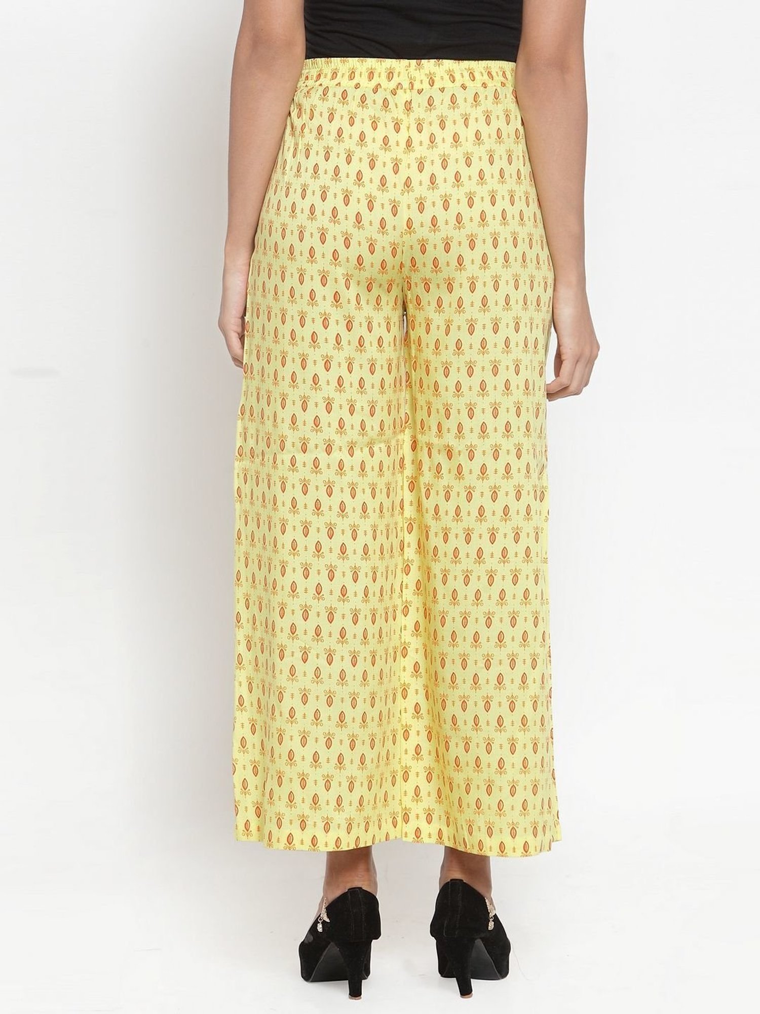Indibelle Yellow Printed Palazzos