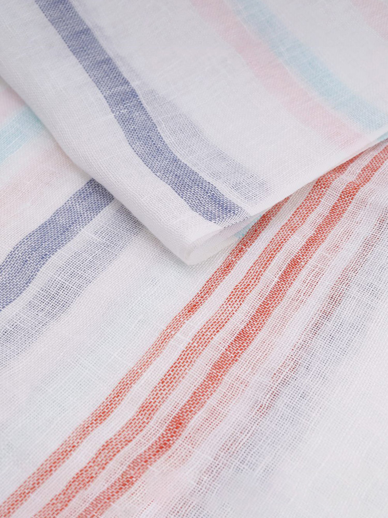 Linen Club Multicolor Striped Pure Linen Stole