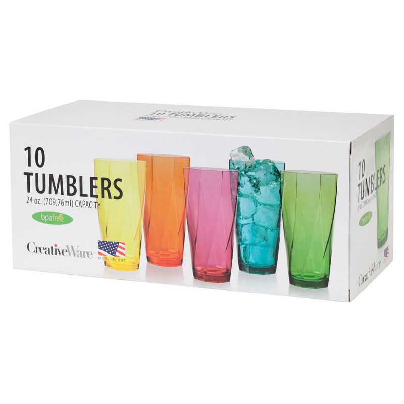 Acrylic Twist Tumbler Set of 10 - Assorted (24 oz)