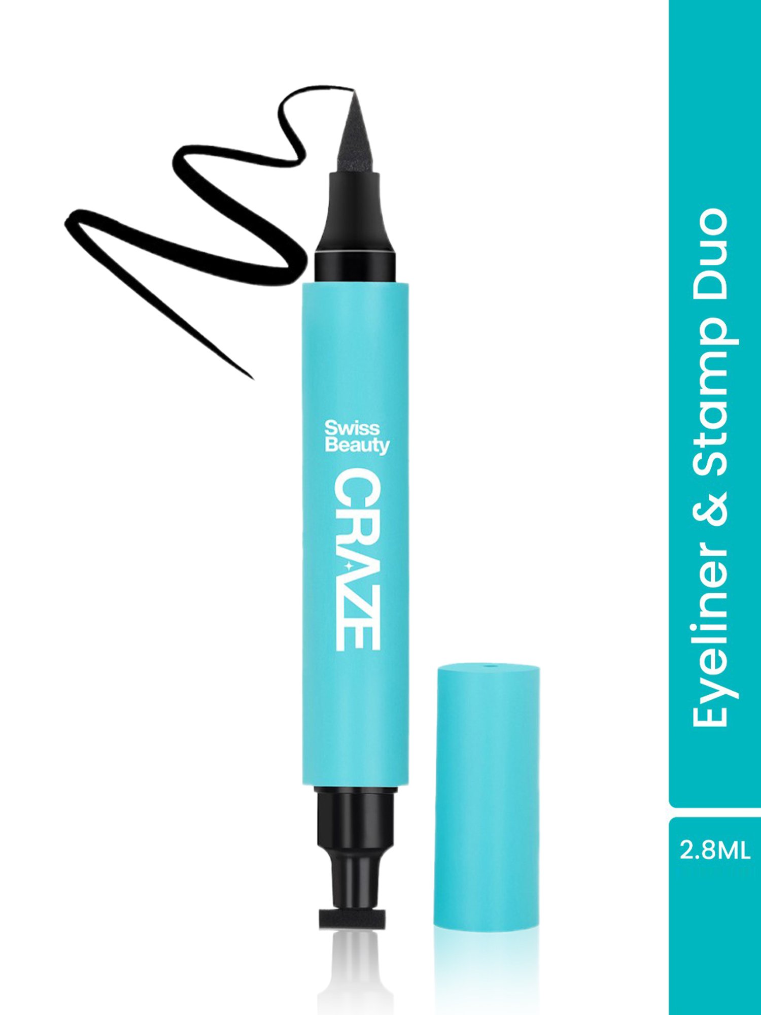 SWISS BEAUTY Craze Eyeliner and Stamp Duo Black - 2.8 ml