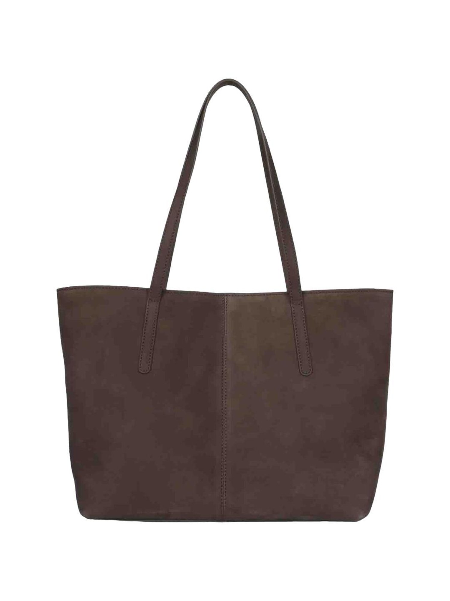 Favore Brown Solid Medium Tote Handbag