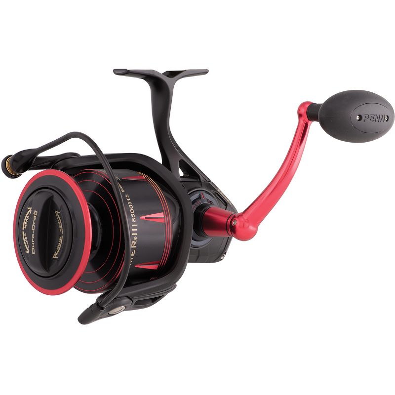 Penn Slammer III Spinning Reel - Gear Ratio: 5.3:1 - Reel Size: 8500 - Black/Red