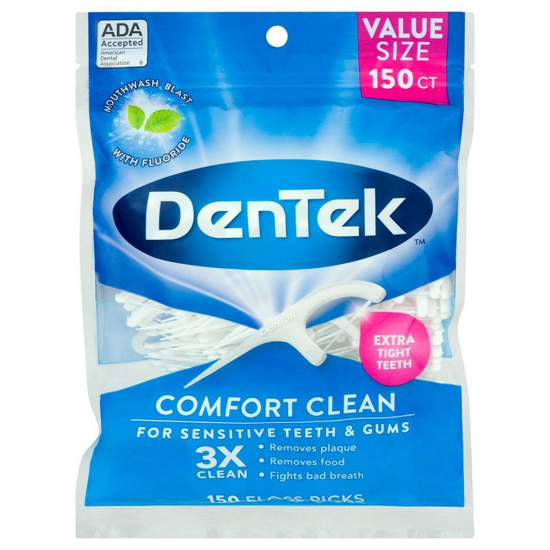 DenTek Comfort Clean Floss Picks For Sensitive Gums - 150ct