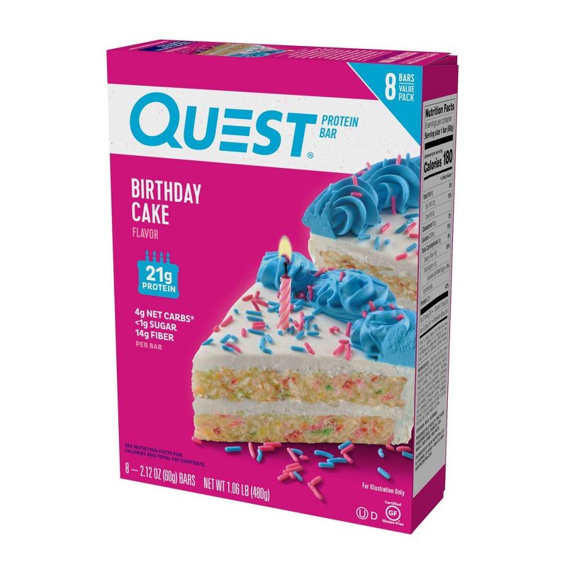 Quest Birthday Cake Protein Bar - 8ct/16.96oz Total