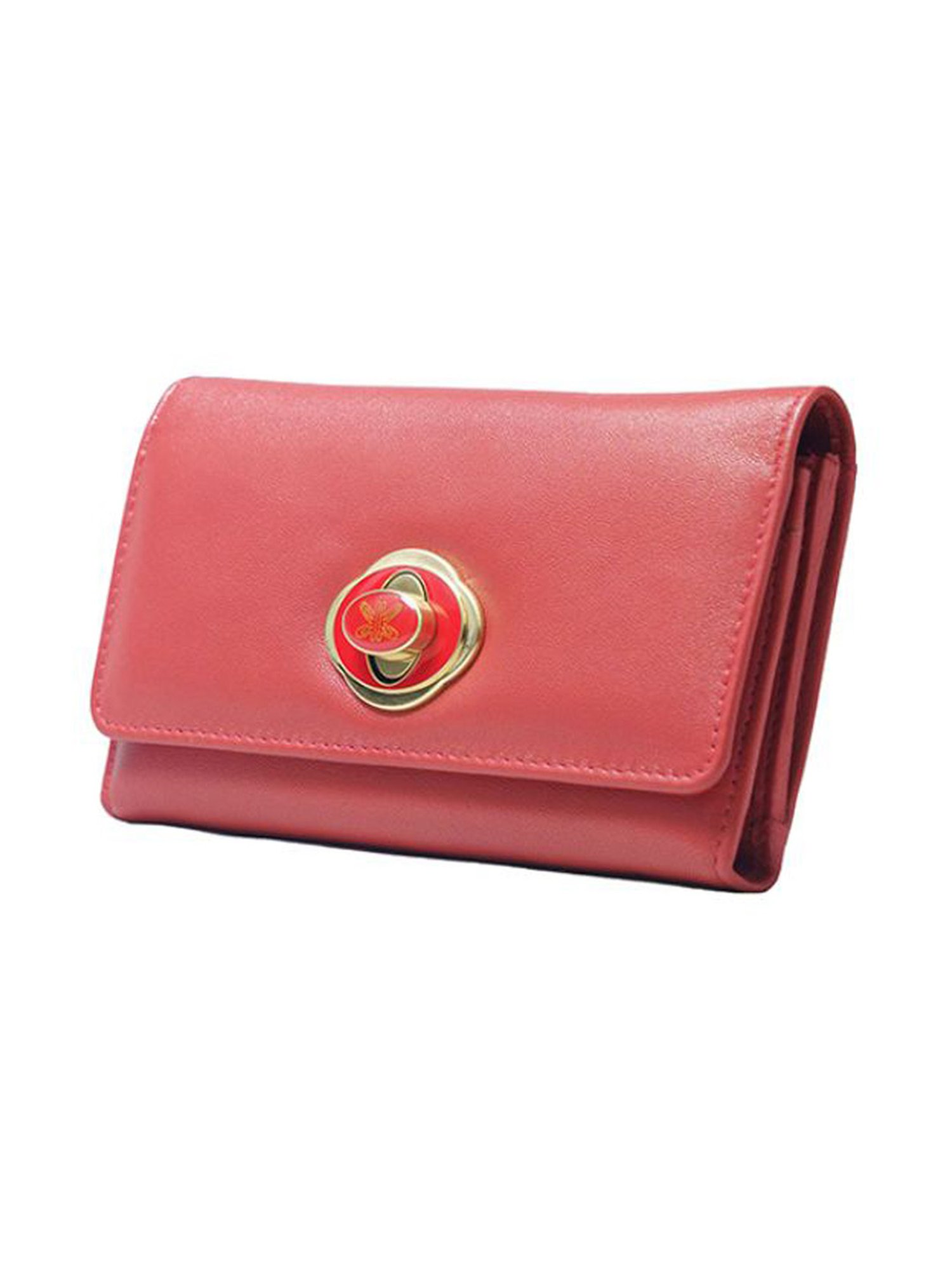 RI2K London Red Leather Tri-Fold Wallet