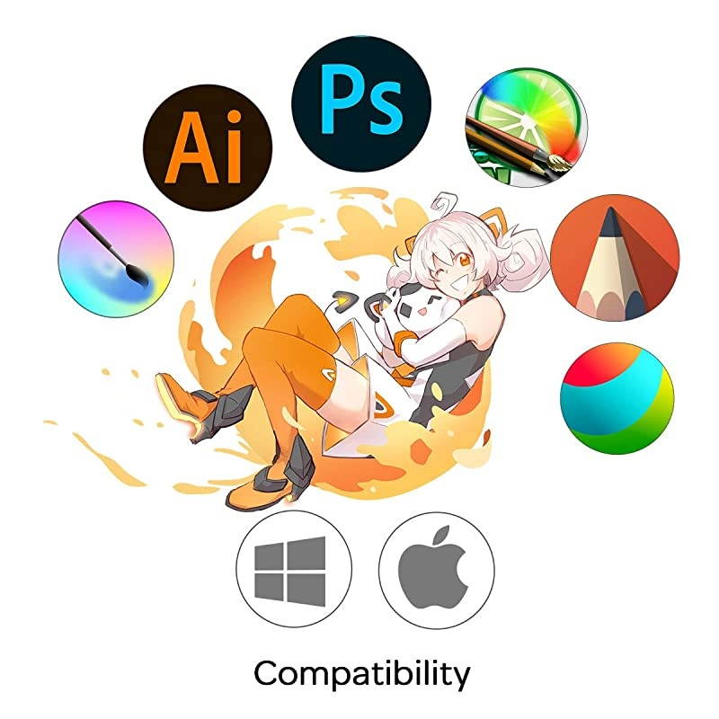 M10K2018 10 x 625 inches Graphic Drawing Tablet 8192 Levels of Pressure Digital Pen Tablet with BatteryFree Stylus