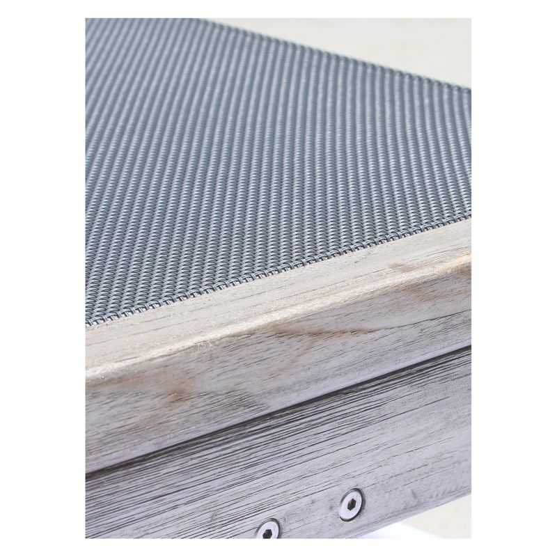 Teak Contemporary Deck Side Outdoor Sling Lounge Chair - Driftwood Gray - Courtyard Casual