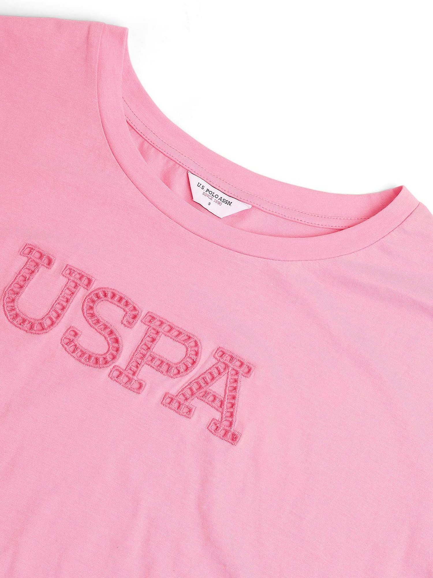 U.S. Polo Assn. Pink Cotton Logo Print T-Shirt