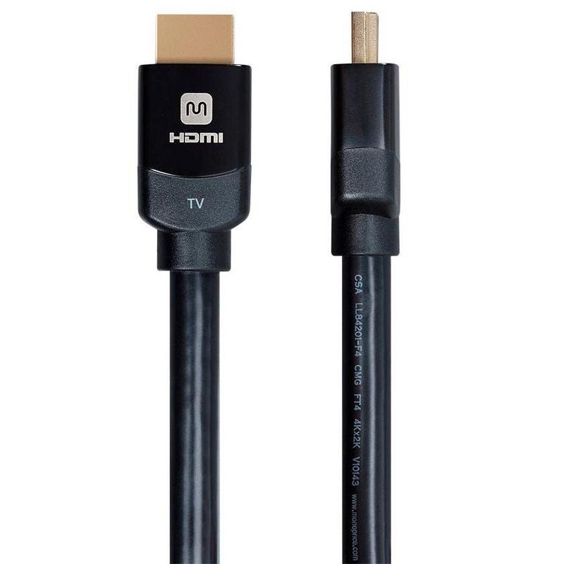 C2G 35ft 4K HDMI Cable with Gripping Connectors - Plenum Rated - 40 ft HDMI A/V Cable for Audio/Video Device