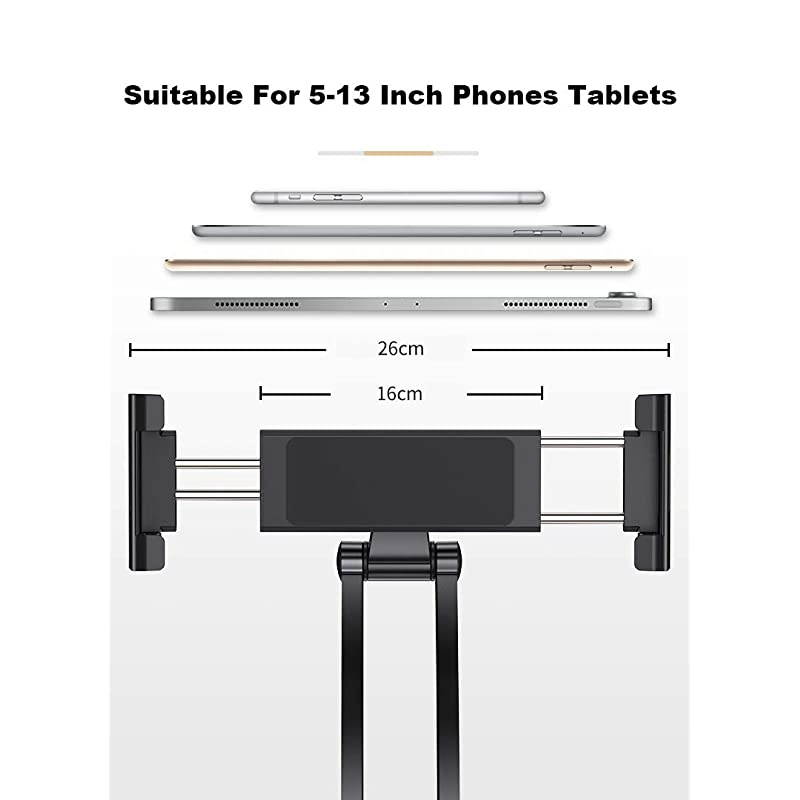 Wall Hanging Tablet Stand 2 in 1 Kitchen Desktop PullUp Lazy Bracket Adjustable Wall Mount Holder Fit for 513quot Width Bracket iPad Phone Silver