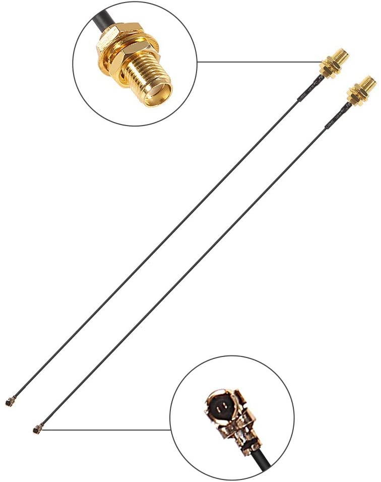 ALMOCN 2 x 8dBi 2.4GHz 5GHz Dual Band WiFi RP-SMA Antenna + 2 x 35cm U.fl/IPEX Cable for Wireless Routers Mini PCIe Cards Network Extension Bulkhead Pigtail PCI WiFi WAN Repeater