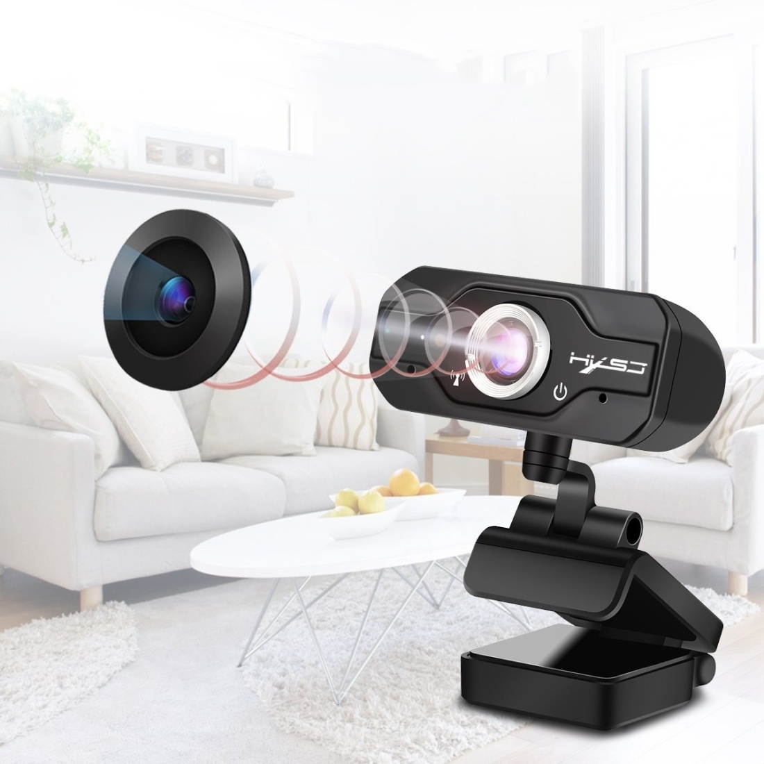 HXSJ S50 30fps 100 Megapixel 720P HD Webcam for Desktop / Laptop / Smart TV, with 10m Sound Cable