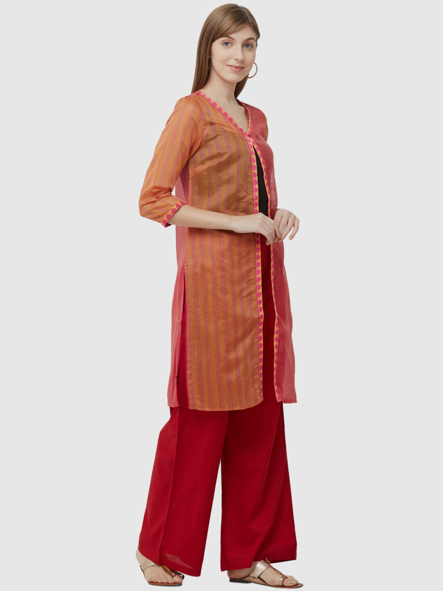 Fusion Beats Pink Striped Shrug