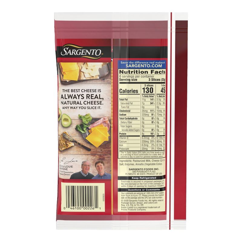 Sargento Ultra Thin Natural Sharp Cheddar Cheese Slices - 18ct