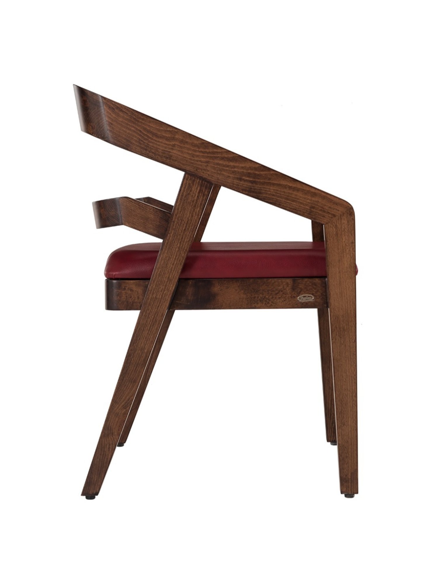 Durian Amelia Burgundy Solid Wood & Premium Leatherette Dining Chair in Red Finish