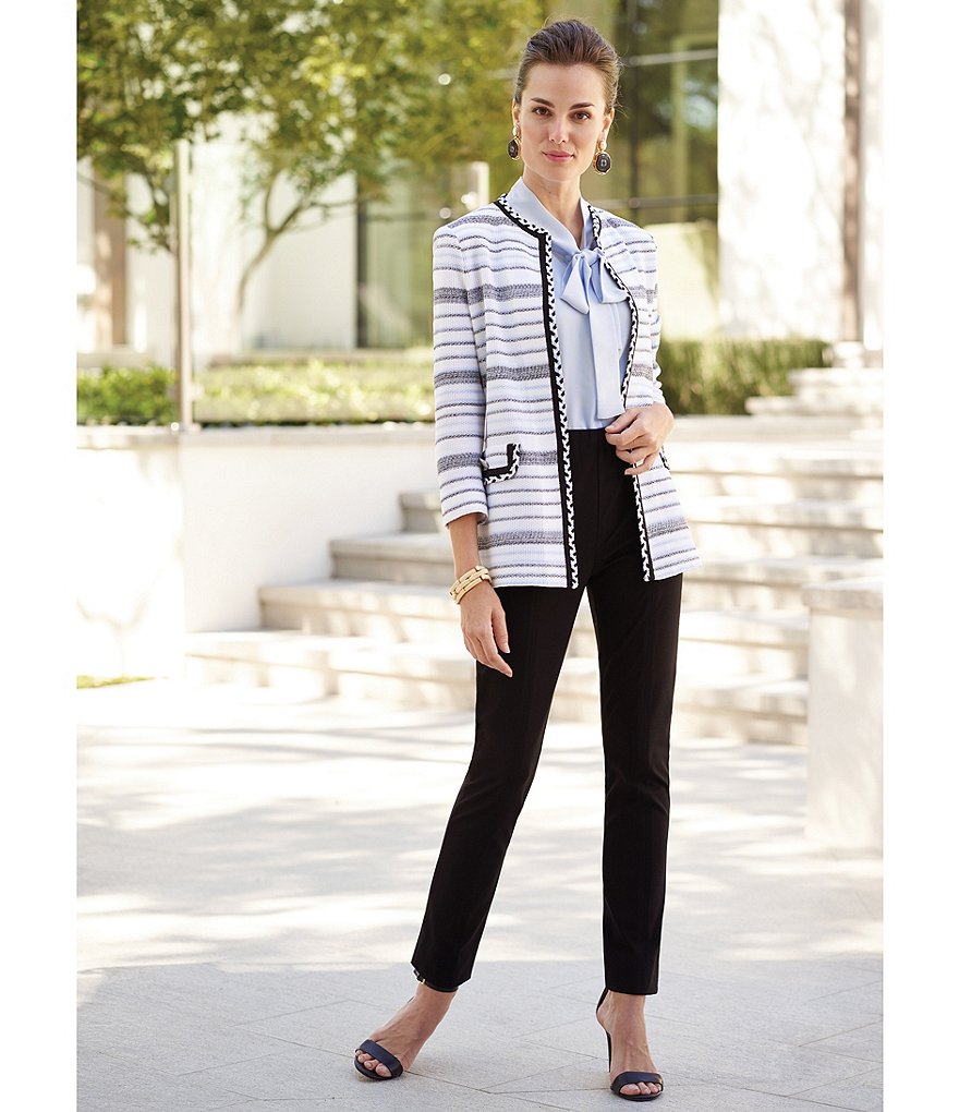 Misook Slim Straight Leg High Waist Washable Pants