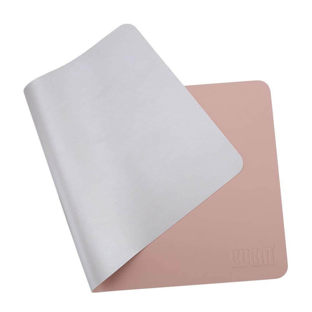 BUBM PU Leather Mouse Pad Mat Waterproof, Perfect Desk Writing Mat for Office and Home,Ultra Thin 2mm - 31.5"x15.8" (Pink)