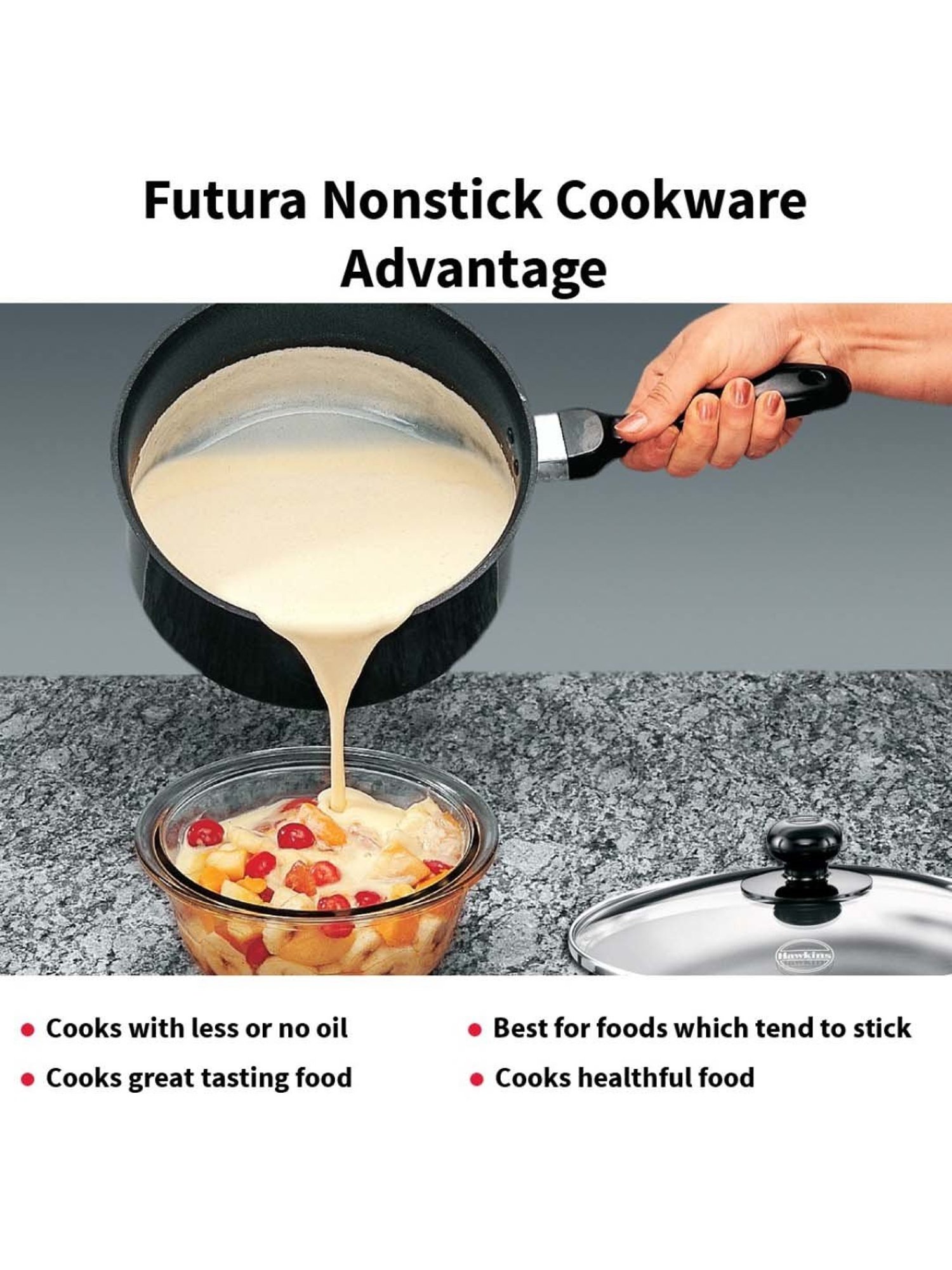 Hawkins Black Hard Anodised 2 Non-Stick Sauce Pan With Lid (3 L) - Set of 1