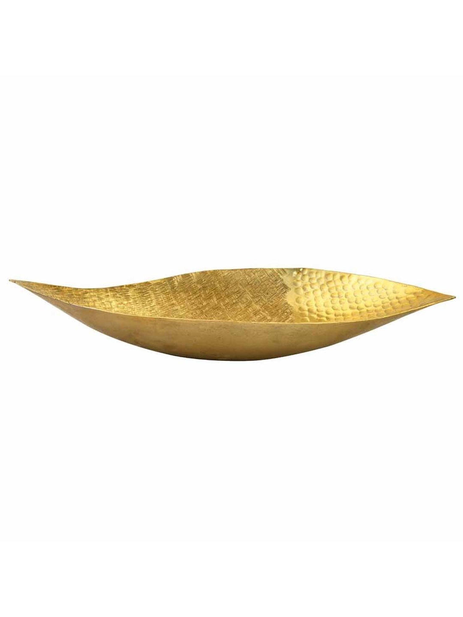 @home Nilkamal Gold Aluminium Criss Cross Decorative Platter