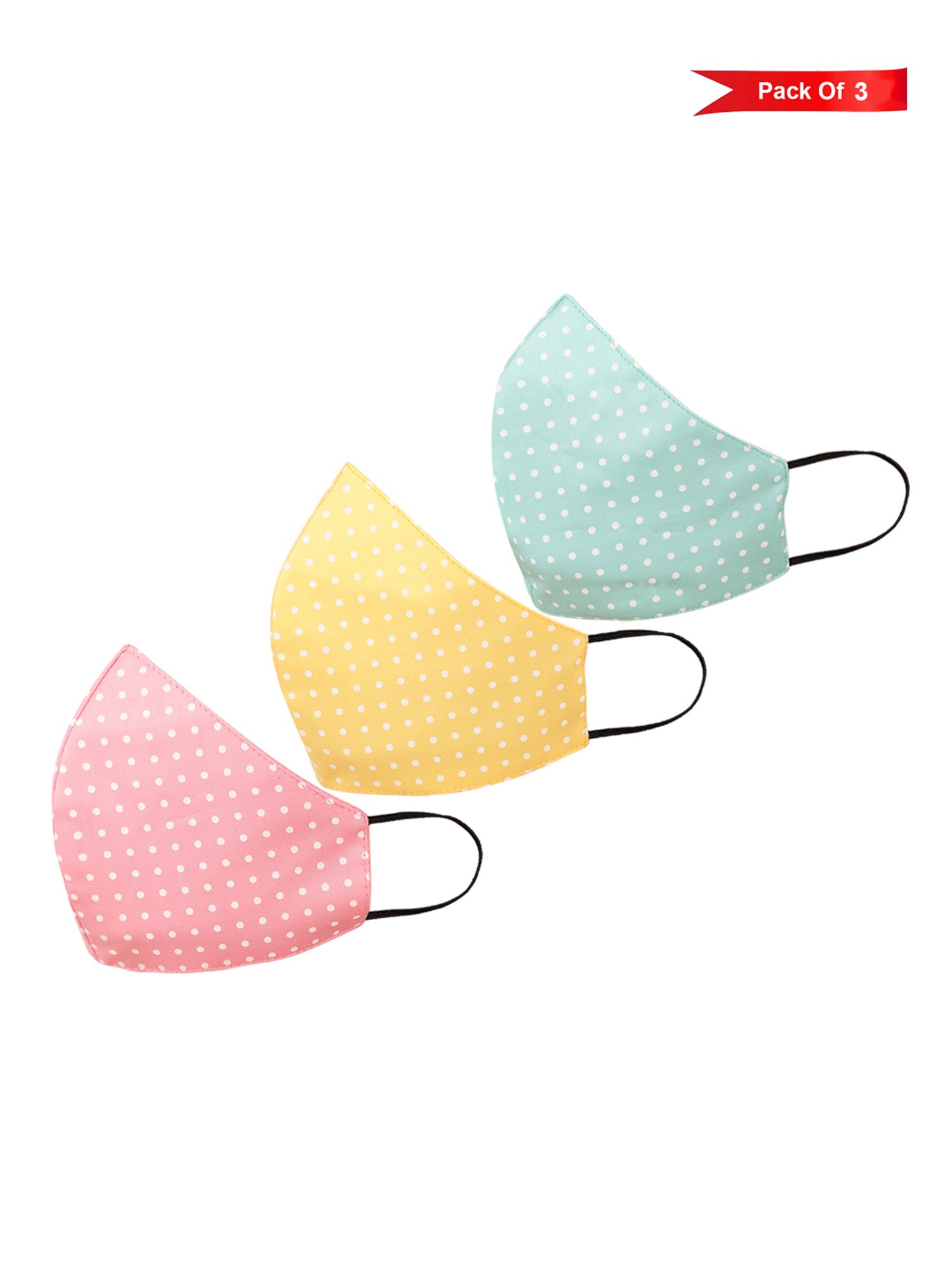 Tossido WOMEN 3 Layered Reusable Face Masks - Pack of 3