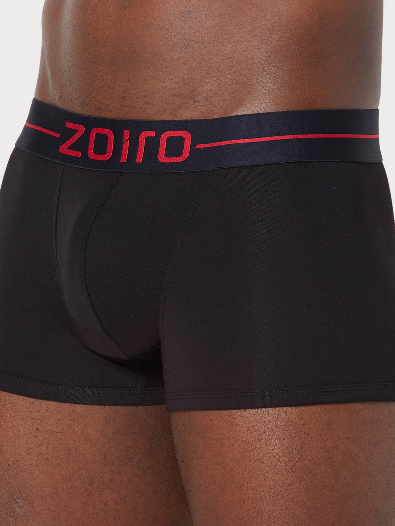 Zoiro Black Cotton Regular Fit Trunks - Pack Of 2