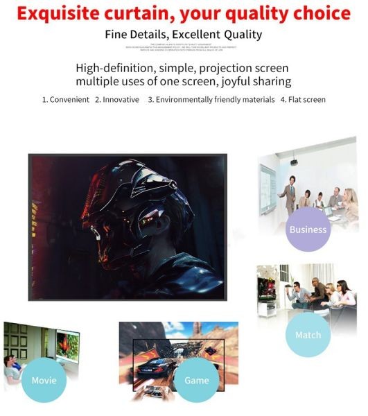 Portable Foldable Projector Screen 16:9 HD Outdoor Home Cinema Theater 3D Movie