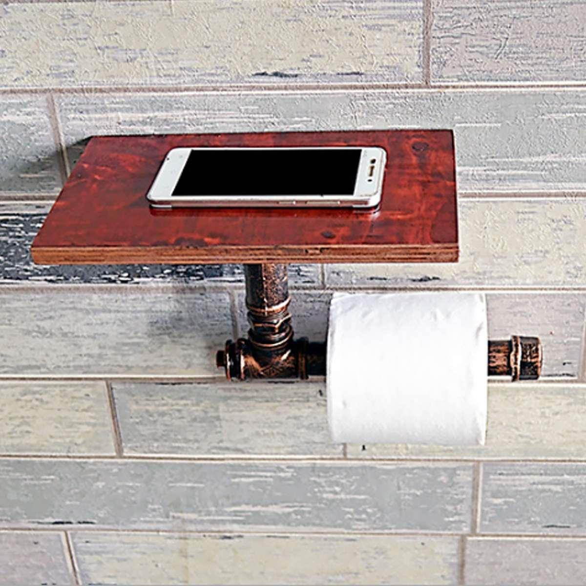 Bathroom Toilet Paper Holder with Shelf Phone Plate Paper Towel Rack Wall Mounted Roll Paper Rack Bathroom Accessories