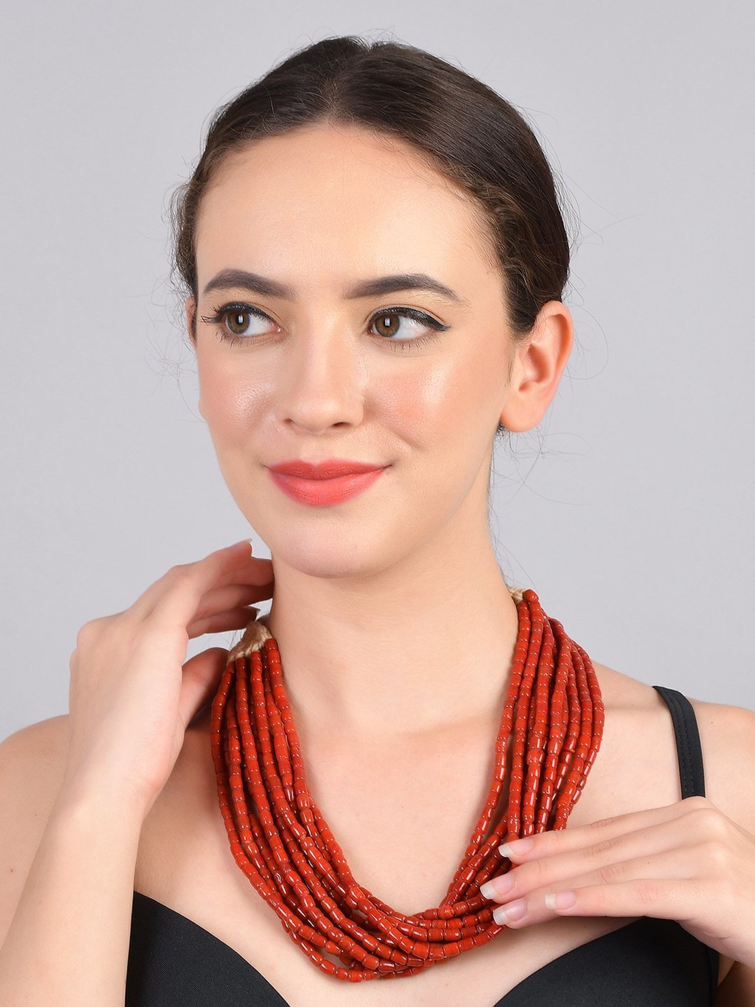 Imli Street Red Vintage Beaded Tribal Necklace